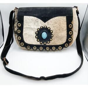 Sydney Crazy Heifers Crossbody Hair On Leather Purse